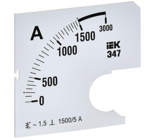 Шкала сменная для амперметра Э47 1500/5А-1.5 72х72мм IEK IPA10D-SC-1500