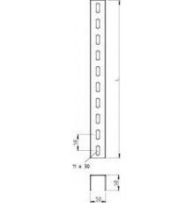 Профиль U-образный 50х50 L800 2.5мм US 5 80 FT гор. оцинк. OBO 6340954