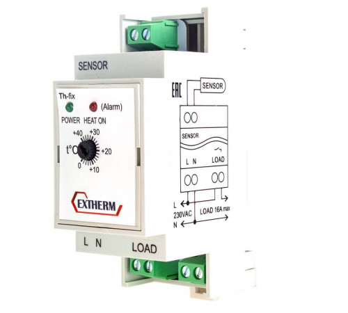 Термостат для управления системой электрообогрева на трубопроводах/резервуарах с фиксирован. гистерезисом Extherm Th-fix