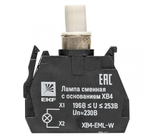 Лампа сменная с основанием XB4 бел. 230В PROxima EKF XB4-EML-W