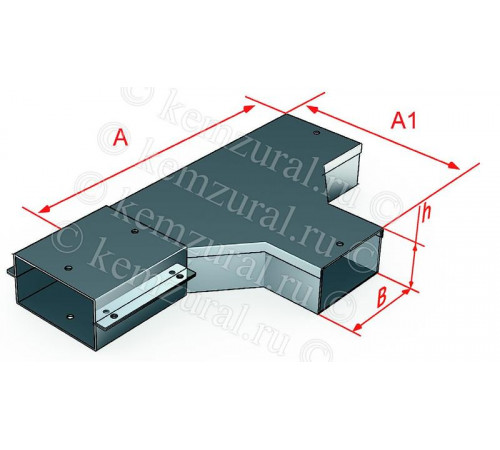 Короб тройниковый СТ 100х100 УХЛ1 (S=0.7мм) КЭМЗ 382 101001 57
