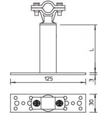 Держатель молниеприемн. мачт L800мм Rd16 изол. ISO-A-800 OBO 5408814