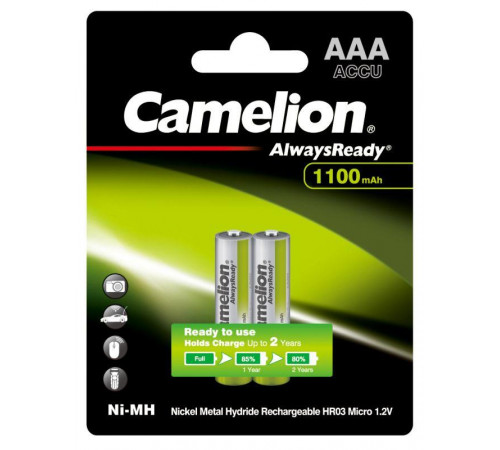 Аккумулятор Always Ready AAA-1100mAh Ni-Mh BL-2 NH-AAA1100BP2 1.2В Camelion 15037