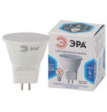 Лампа светодиодная LED MR11-4W-4000K-GU4 4Вт MR11 софит 4000К нейтр. бел. GU4 Эра Б0049066