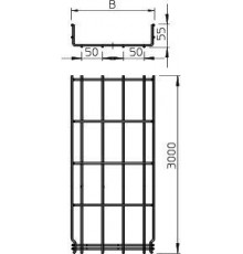 Лоток проволочный 300х55 L3000 сталь 4.8мм GRM 55 300 FT гор. оцинк. OBO 6001424