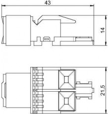 Модуль с суппорт. кат. 6 разъем RJ45 ASM-C6 OBO 6117341