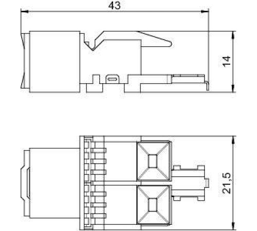 Модуль с суппорт. кат. 6 разъем RJ45 ASM-C6 OBO 6117341