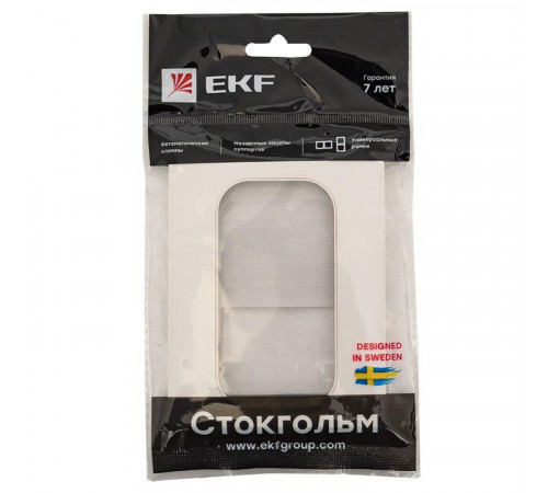 Рамка для розетки 2-м Стокгольм бел. PROxima EKF EYM-G-304-10