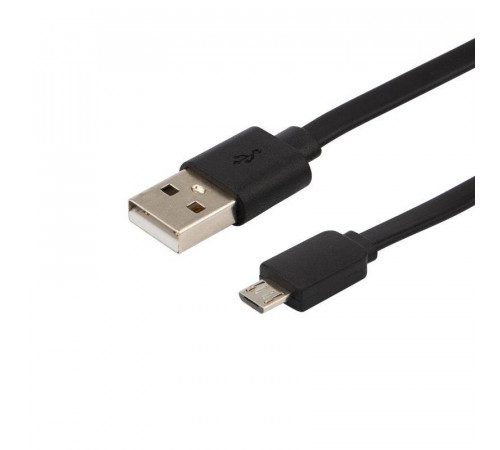 Кабель USB универс. microUSB шнур плоский 1м черн. Rexant 18-4270