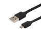 Кабель USB универс. microUSB шнур плоский 1м черн. Rexant 18-4270