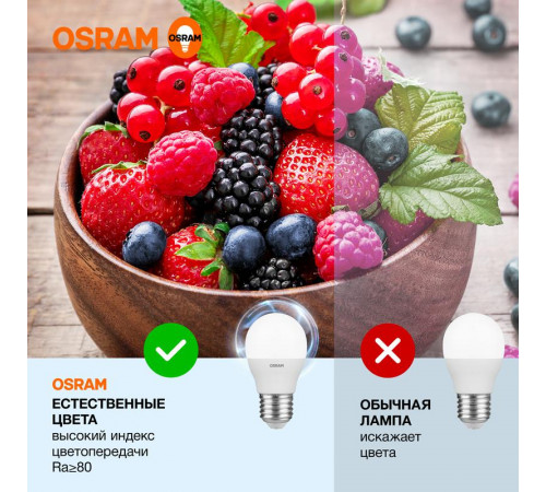 Лампа светодиодная LED Value LVCLP75 10SW/865 10Вт шар матовая E27 230В 10х1 RU OSRAM 4058075579958