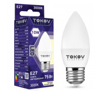 Лампа светодиодная 10Вт С37 3000К Е27 176-264В TOKOV ELECTRIC TKE-C37-E27-10-3K