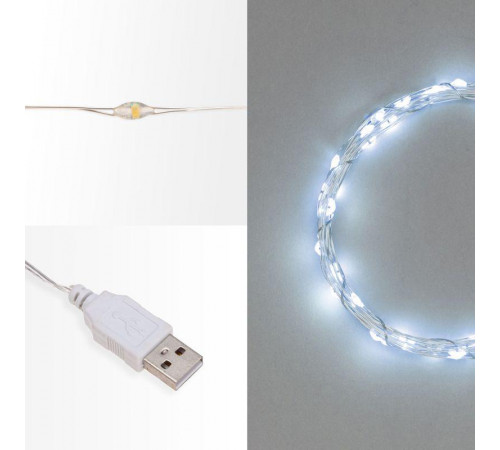 Гирлянда светодиодная "Роса" 5м 50LED бел. 0.5Вт IP20 USB Neon-Night 315-965