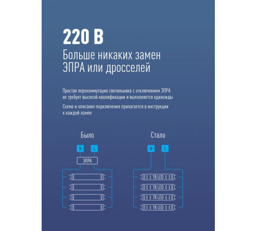 Лампа светодиодная 10Вт T8 линейная 4000К нейтр. бел. G13 220В 600мм glass КОСМОС Lksm_LED10wG13T840GL