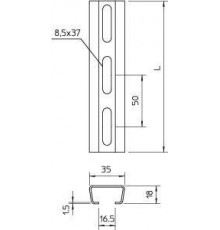 Профиль перфорированный 35х18 L600 1.5мм 2068 L600 FT гор. оцинк. OBO 1119684