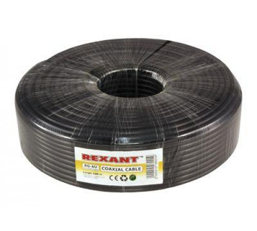 Кабель RG 6U+CU 48х0.12 (75 Ом) наружн. 100м (м) Rexant 01-2222