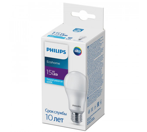 Лампа светодиодная Ecohome LED Bulb 15Вт 1450лм E27 865 RCA Philips 929002305317