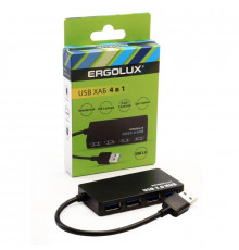 Разветвитель USB ELX-SLP01-C02 4USB 2А коробка черн. ERGOLUX 15109