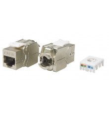 Вставка Keystone Jack RJ45 (8P8C) кат.6 экранир. 180град. Toolless KJ8-8P8C-C6-180-TLS-SH-F-WH бел. Hyperline 426188