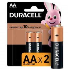 Элемент питания алкалиновый AA/LR6/MN 1500 Basic BP-2 (блист.2шт) Duracell Б0014044/Б0026814