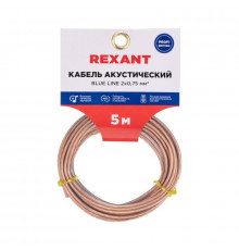 Кабель Stereo 2х0.75 прозр. BLUELINE (уп.5м) Rexant 01-6204-3-05