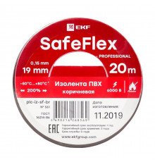 Изолента ПВХ 19мм (рул.20м) кор. SafeFlex EKF plc-iz-sf-br