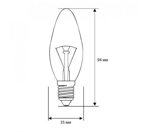 Лампа накаливания в форме свечи MIC B CL 60Вт E27 Camelion 9871