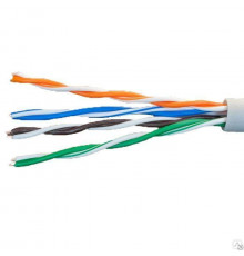 Кабель витая пара U/UTP кат.5E 4х2х24AWG solid CCA PVC сер. (м) Net.on 01-0302