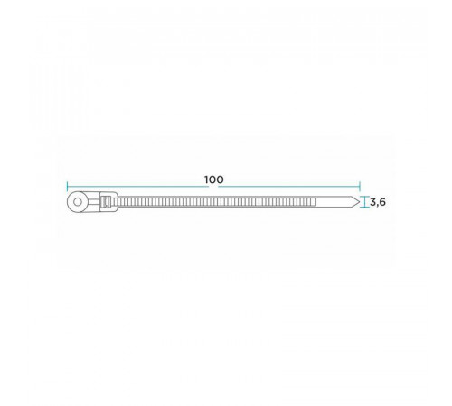 Хомут кабельный 3.6х100 под винт нейл. черн. (уп.100шт) Rexant 07-0105