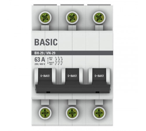 Выключатель нагрузки 3п 63А ВН-29 Basic EKF SL29-3-63-bas