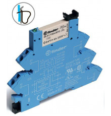 Модуль интерфейсный электромеханич. реле 1CO 6А AgNi 230-240В AC/DC подавление утечки тока IP20 безвин. клеммы (пружинный зажим) FINDER 386132400060
