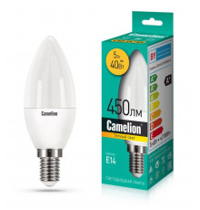 Лампа светодиодная LEDRB/5-C35/830/E14 5Вт 220В LED-M C37 3000К E14 Camelion 15049