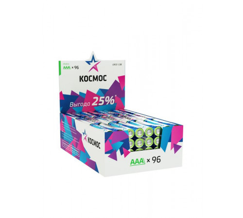 Элемент питания алкалиновый AAA/LR03 (уп.96шт) КОСМОС KOCLR03_96BOX