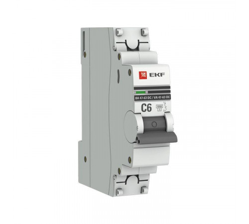 Выключатель автоматический модульный 1п C 6А 6кА ВА 47-63 DC PROxima EKF mcb4763-DC-1-06C-pro