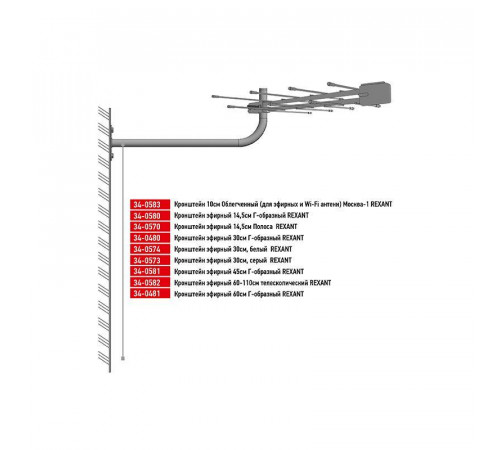 Кронштейн 10см Облегченный (для эфирных и Wi-Fi антенн) Москва-1 Rexant 34-0583