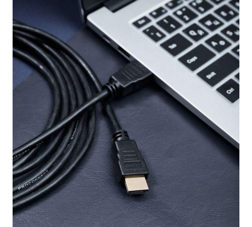 Шнур HDMI-HDMI gold 3м с фильтрами (PE bag) PROCONNECT 17-6205-6