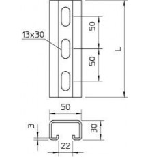 Рейка монтажная 800х50х30 CPS 5 L 800 FT OBO 1121308