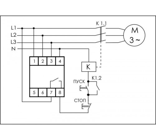 Реле контроля фаз CZF-B (3х400/230+N 8А 1перекл. IP20 монтаж на DIN-рейке) F&F EA04.001.002