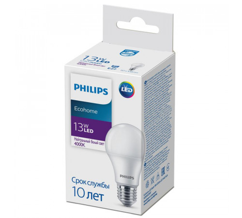 Лампа светодиодная Ecohome LED Bulb 13Вт 1250лм E27 840 RCA Philips 929002299717