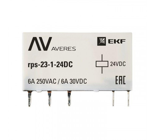 Реле промежуточное РП slim 23/1 6А 24В DC AVERES EKF rps-23-1-24DC