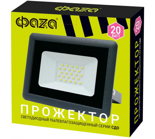 Прожектор светодиодный СДО-10 20Вт 6500К IP65 230В ДО GR ФАZА 5032057