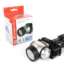 Фонарь налобный LED 5352 14LED 4 режима 3хR03 металлик Ultraflash 10261