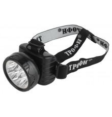 Фонарь аккумуляторный налобный TG9 9LED аккум. 4В 0.9А.ч ЗУ 220В (картон. упак.) Трофи C0045557