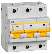 Выключатель автоматический модульный 3п D 32А 10кА ВА47-100МА без тепл. расцеп. IEK MVA43-3-032-D