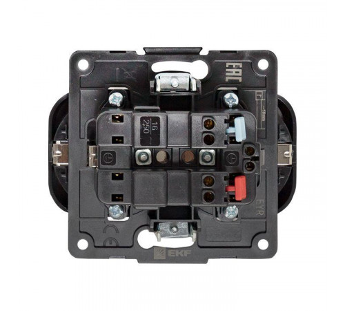 Розетка 2-м СП Стокгольм 16А с заземл. защ. шторки механизм черн. PROxima EKF EYR16-128-20