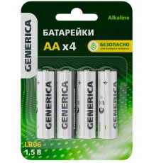 Элемент питания алкалиновый AA/LR6 Alkaline (блист.4шт) GENERICA ABT-LR06-ST-L04-G