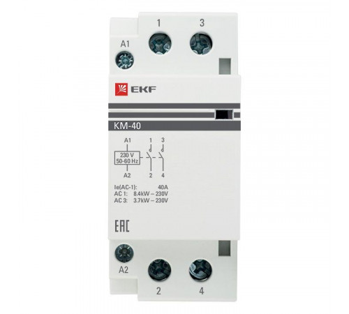 Контактор модульный КМ 40А 2NО (2 мод.) EKF km-2-40-20