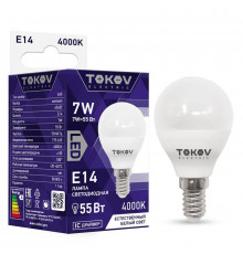 Лампа светодиодная 7Вт G45 4000К Е14 176-264В TOKOV ELECTRIC TKE-G45-E14-7-4K