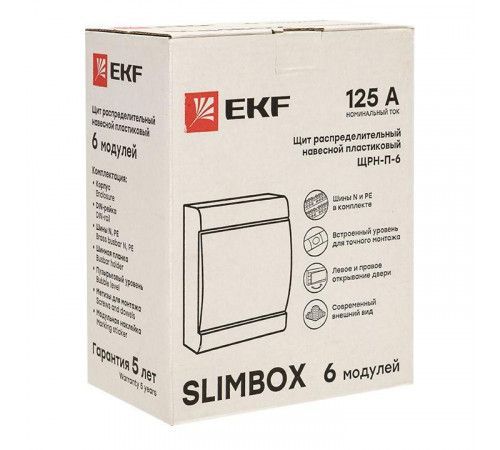 Щит ЩРН-П-6 "SlimBox" IP41 бел. дверца PROxima EKF sb-n-6w