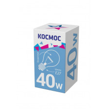 Лампа накаливания 40Вт A50/A55 прозрачная E27 230В КОСМОС LKsmSt55CL40E27v2